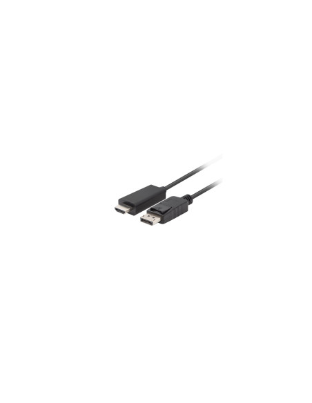 Lanberg CA-DPHD-11CC-0018-BK cambiador de género para cable DisplayPort HDMI Negro