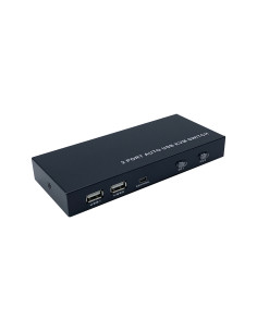 AISENS Conmutador KVM HDMI 4K@60HZ USB 1U-2PC con fuente