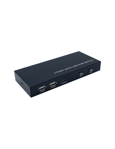 AISENS Conmutador KVM HDMI 4K@60HZ USB 1U-2PC con fuente