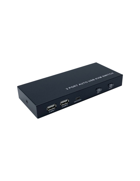 AISENS Conmutador KVM HDMI 4K@60HZ USB 1U-2PC con fuente