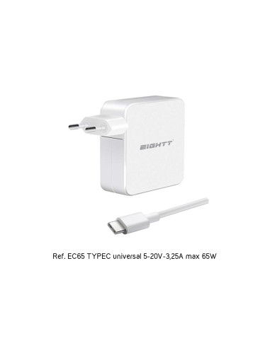 Eightt Cargador Universal Type C 5-20V-3,25A Max 65W