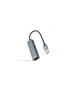 Nanocable USB 3.0 4xUSB3.0. USB-A/M-USB 3.0/H, Gris, 10 cm