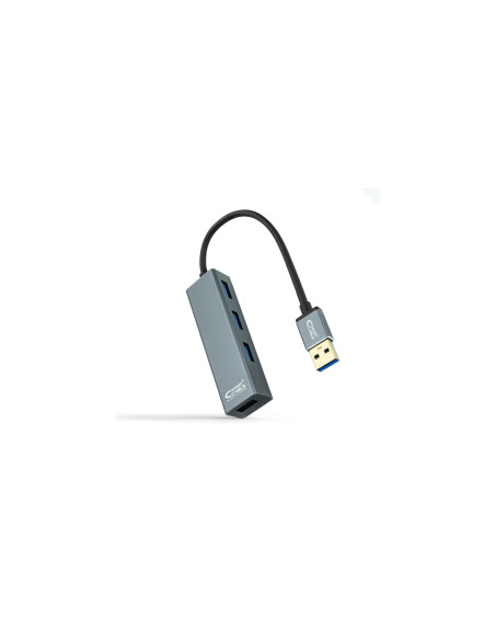 Nanocable USB 3.0 4xUSB3.0. USB-A/M-USB 3.0/H, Gris, 10 cm
