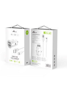 Home Serie Enjoy YCC-01IP Adaptador de coche USB. 2 USB x 5V/2.4A con cable LightningÂ&nbsp;