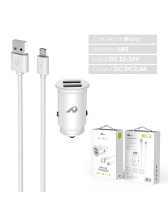 Home Serie Enjoy YCC-01M Adaptador de coche USB. 2 USB x 5V/2.4A con cable Micro USBÂ&nbsp; 2
