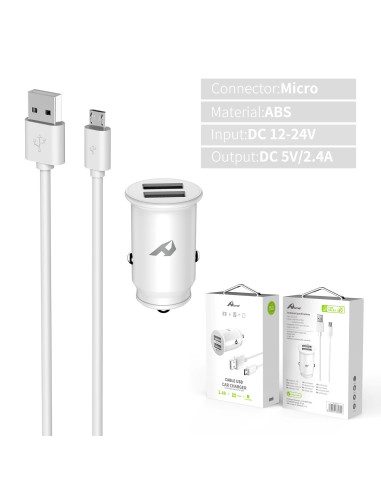 Home Serie Enjoy YCC-01M Adaptador de coche USB. 2 USB x 5V/2.4A con cable Micro USBÂ&nbsp;