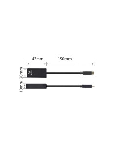 Ewent EW9823 adaptador de cable de vídeo 0,15 m USB Tipo C HDMI tipo 2