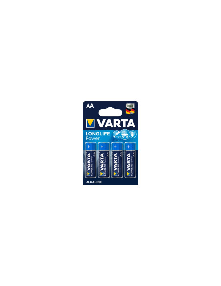 Varta blister 4 pilas alcalinas LR6 AA longlife power azul