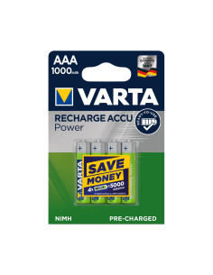 Varta blister 4 pilas recargables AAA 1000mah verde plata