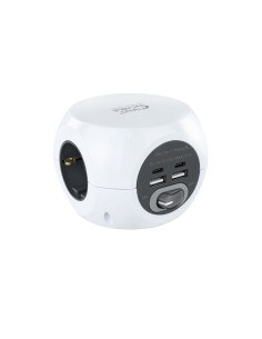 Nanocable Base de 3 enchufes con 4 USB's (2 USB A + 2 USB-C), con