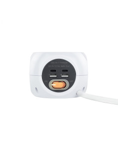 Nanocable Base de 3 enchufes con 4 USB's (2 USB A + 2 USB-C), con 2