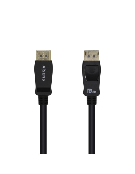 AISENS Cable Displayport Certificado V1.4 8k@60hz, DP/M-DP/M, Negro,