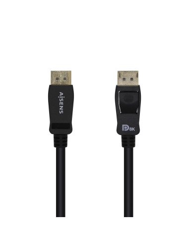 AISENS Cable Displayport Certificado V1.4 8k@60hz, DP/M-DP/M, Negro,
