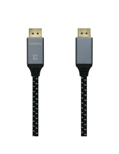 AISENS Cable Displayport V1.4 8k@60hz, DP/M-DP/M, Gris/Negro, 0.5m