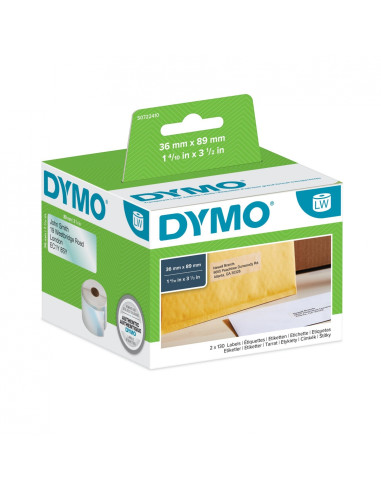 DYMO LW etiquetas de dirección auténticas | 36 mm × 89 mm | negro