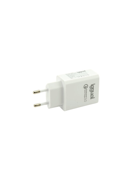 iggual Cargador doble USB QC3.0 + tipo C PD 20W