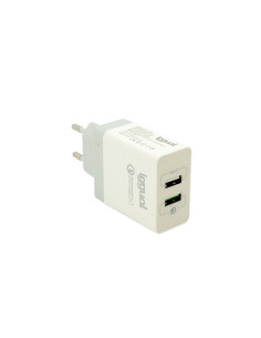iggual Cargador doble 2xUSB carga rápida QC3.0 30W