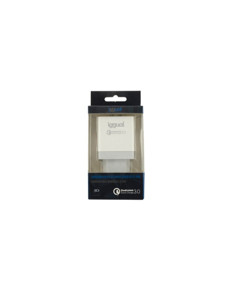 iggual Cargador doble 2xUSB carga rápida QC3.0 30W