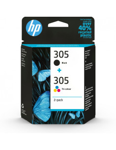 HP Paquete de 2 cartuchos de tinta original 305 tricolor / negro