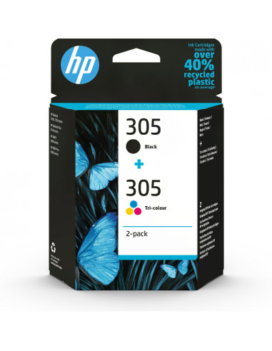 HP Paquete de 2 cartuchos de tinta original 305 tricolor / negro