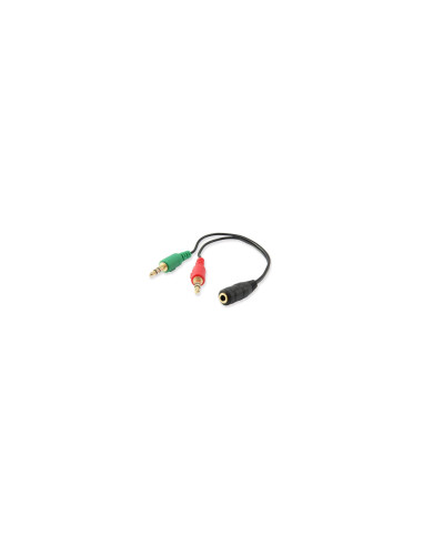 Ewent EC1642 cable de audio 0,15 m 3,5mm 2 x 3.5mm Negro, Verde, Rojo