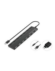 Conceptronic HUBBIES08BP hub de interfaz USB 2.0 480 Mbit/s Negro