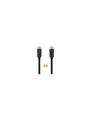 AISENS Cable DisplayPort V1.2 4K@60Hz, DP/M-DP/M, Negro, 1.0m