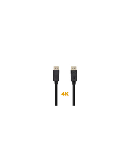 AISENS Cable DisplayPort V1.2 4K@60Hz, DP/M-DP/M, Negro, 1.0m