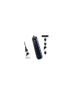 Ewent EW3851 limitador de tensión Negro 6 salidas AC 220 V 1,5 m 2
