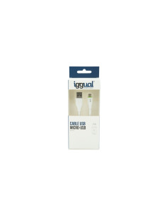 iggual cable USB-A/micro-USB 100 cm blanco