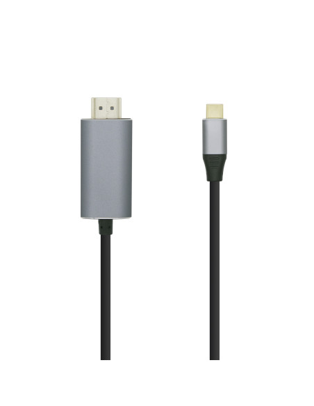 AISENS Cable conversor USB-C a HDMI 4K@60HZ, USB-C/M-HDMI/M, Negro,