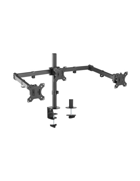 AISENS Soporte De Mesa Eco Giratorio E Inclinable Para 3 Monitores