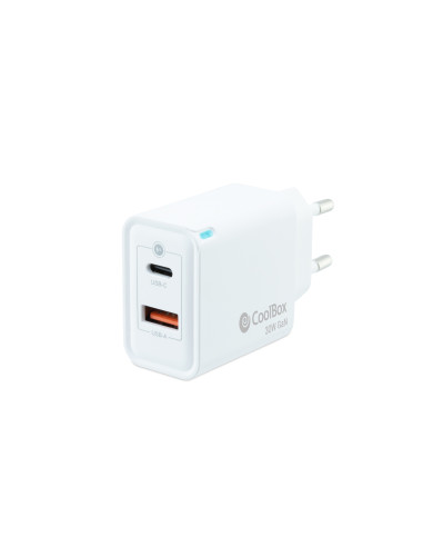 CoolBox CARGADOR GAN 30W USB-C/USB-A PARED