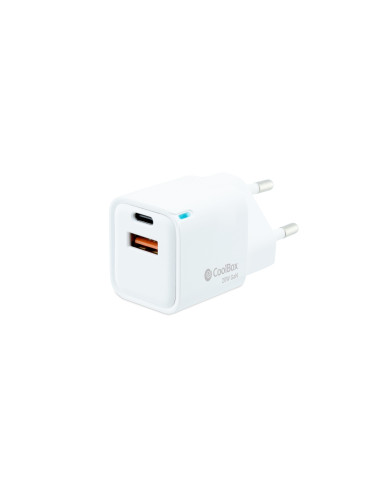 CoolBox CARGADOR GAN 20W USB-C/USB-A PARED