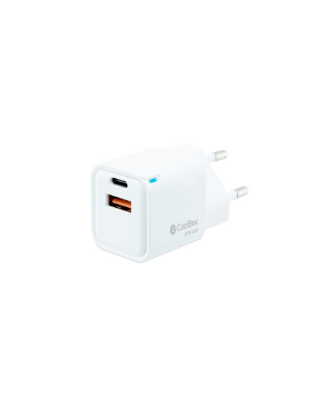 CoolBox CARGADOR GAN 20W USB-C/USB-A PARED