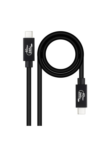 Nanocable Cable USB 4 Gen 3x2 40Gbps 5A/240W, USB-C/M-USB-C/M, Negro,