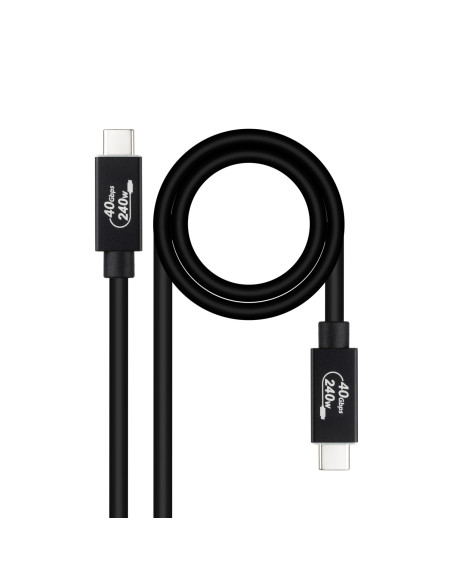 Nanocable Cable USB 4 Gen 3x2 40Gbps 5A/240W, USB-C/M-USB-C/M, Negro,
