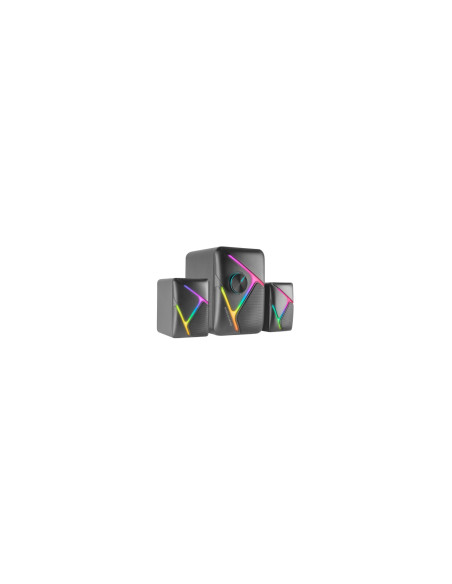 Mars Gaming MS-H21, Altavoces Gaming RGB 2.1 y Subwoofer 35W, Sistema