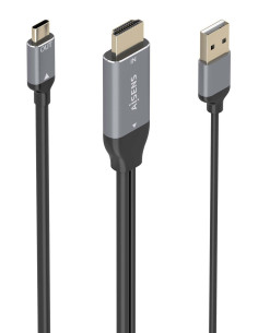 AISENS Cable Conversor Aluminio HDMI V2.0 A USB-C 4K@60HZ,