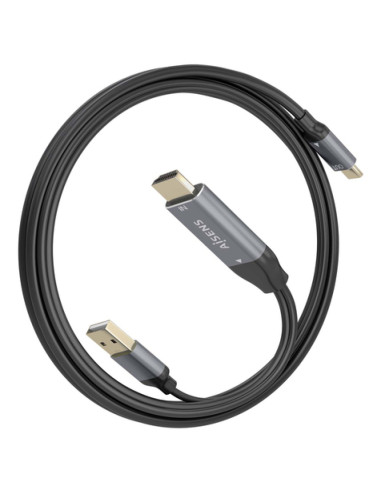 AISENS Cable Conversor Aluminio HDMI V2.0 A USB-C 4K@60HZ,