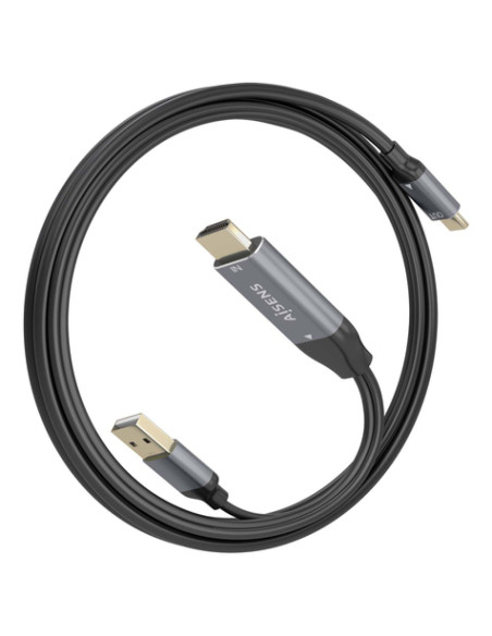 AISENS Cable Conversor Aluminio HDMI V2.0 A USB-C 4K@60HZ,