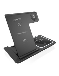 AISENS Cargador Inalambrico USB-C 3 En 1 De 15W Para Movil, Apple
