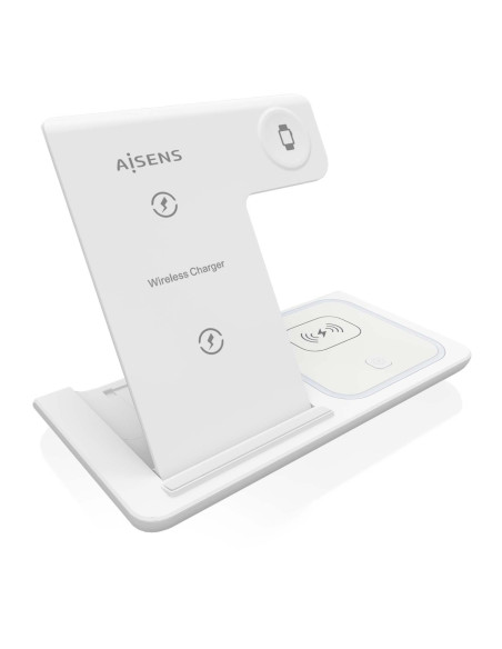 AISENS Cargador Inalambrico USB-C 3 En 1 De 15W Para Movil, Apple