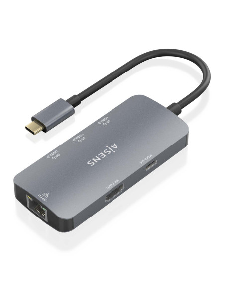 AISENS USB-C Dock 6 En 1, USB-C a 1xHDMI, 1xRJ45, 3xUSB-A, 1xUSB-C
