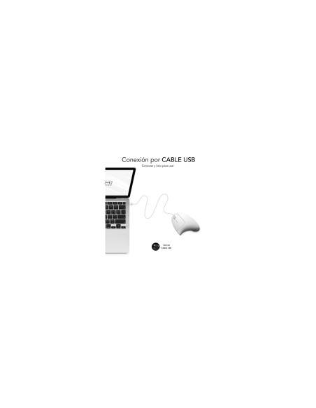 SUBBLIM Ratón GLIDE VERTICAL ERGO WIRED MOUSE WHITE
