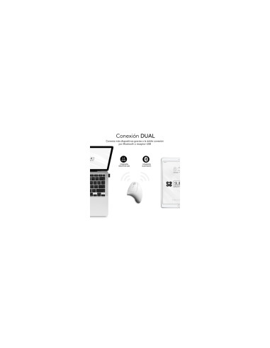 SUBBLIM Ratón GLIDE VERTICAL ERGO DUAL MOUSE BATTERY WHITE
