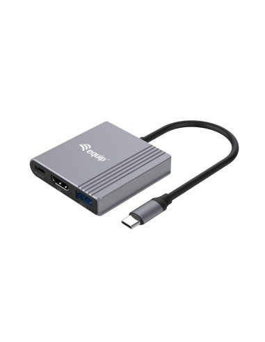 Equip Adaptador 3 en 1 USB-C a HDMI / USB-A / USB PD, 4K/60Hz, 100W