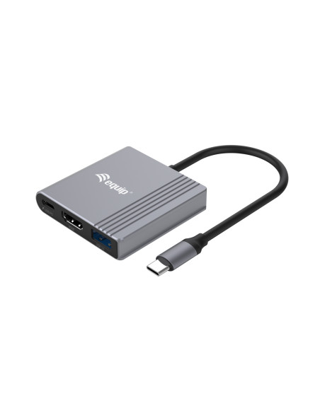 Equip Adaptador 3 en 1 USB-C a HDMI / USB-A / USB PD, 4K/60Hz, 100W