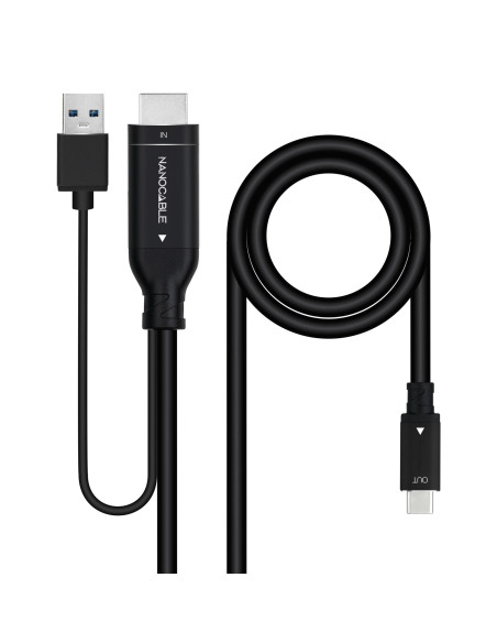 Nanocable Cable Conversor HDMI a USB-C, Negro, 1.8 m