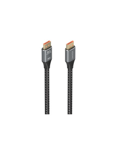 AISENS Cable DisplayPort V2.1 16K@60Hz 80 Gbps, DP/M-DP/M, Negro, 2.0m